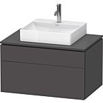 Duravit L-Cube vanity unit LC4880049490000 82 x 55 cm, graphite matt, 1 drawer, 1 pull-out, wall-mounted