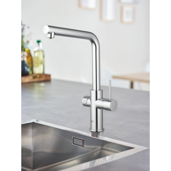 Our watersystems are #MadeForYourWater! As a new addition, the redesigned GROHE  Blue Pure is a stylish kitchen helper that provides advanced filtration, By GROHE