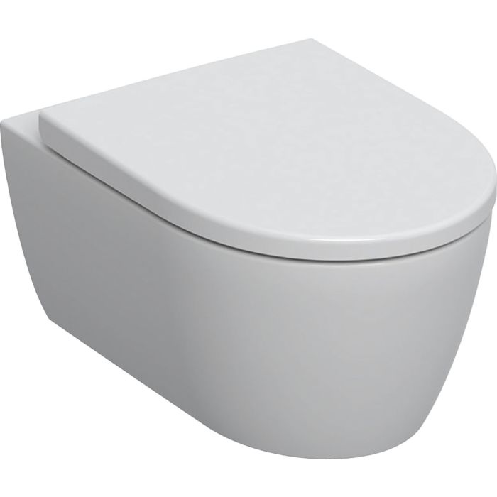 Geberit iCon WC-Set Wand-Tiefspül-WC 501664008 mit 36x53cm, WC-Sitz, rimfree, weiß Form, geschlossene