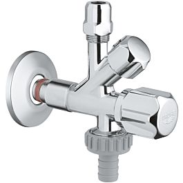 Grohe angle valve slide-on escutcheon and metal handle chrome,  self-sealing, without compression joint