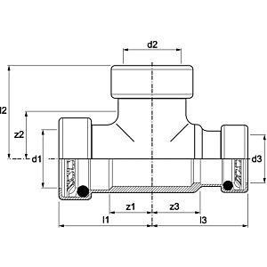 Seppelfricke T-Stück Tectite Sprint 130 R 22 x 22 x 15 mm, reduziert