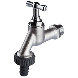 Seppelfricke Sepp outlet valve 0000102 DN 20, brass matt chrome-plated, hose screw connection, T-handle upper part