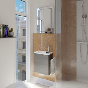 Artiqua Serie 841 ensemble de meubles de salle de bain BL-841- 2000 Graphit structure composée de lave-mains et meuble bas