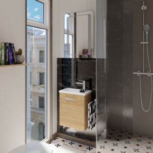 Artiqua Serie 841 bathroom furniture set BL-841- 2000 Riviera oak, consisting of Cloakroom basin and vanity unit