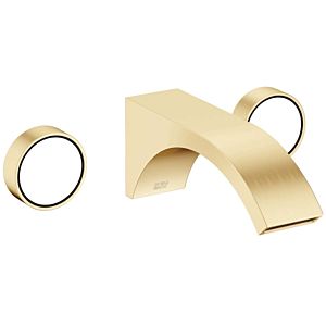 Dornbracht Cyo three-hole wall fitting 36712811-28 for washbasin, projection 190mm, without waste fitting, brushed brass