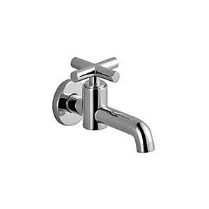 Dornbracht Tara. wall tap 30010892-08 with cross handle, cold water, projection 140 mm, platinum