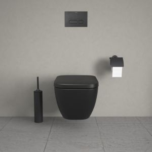 Duravit Happy D.2 WC suspendu à fond creux 22220989001 36,5x54cm, 4,5 l, sans rebord, anthracite/anthracite mat WonderGliss