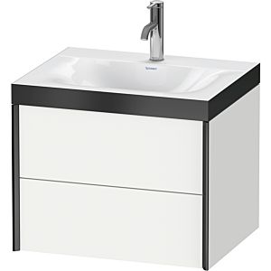 Duravit XViu vanity unit XV4614OB218P 60x48cm, 2 drawers, 2000 tap hole, matt black, Rahmen P, matt white