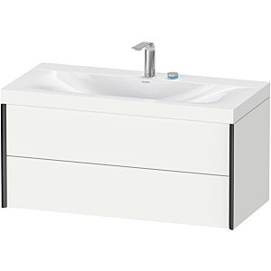 Duravit XViu vanity unit XV4616EB218C 100x48cm, 2 drawers, 2 tap holes, matt black, Rahmen C, matt white