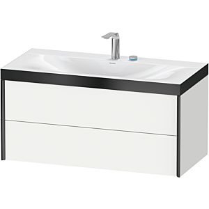 Duravit XViu vanity unit XV4616EB218P 100x48cm, 2 drawers, 2 tap holes, matt black, Rahmen P, matt white