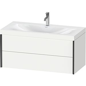 Duravit XViu vanity unit XV4616OB218C 100x48cm, 2 drawers, 2000 tap hole, matt black, Rahmen C, matt white