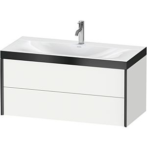 Duravit XViu vanity unit XV4616OB218P 100x48cm, 2 drawers, 2000 tap hole, matt black, Rahmen P, matt white
