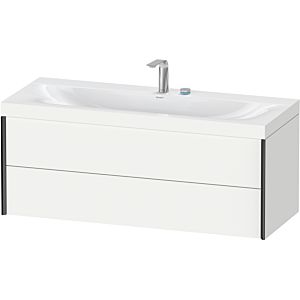 Duravit XViu vanity unit XV4617EB218C 120x48cm, 2 drawers, 2 tap holes, matt black, Rahmen C, matt white