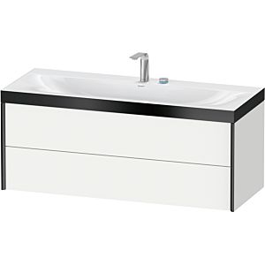 Duravit XViu vanity unit XV4617EB218P 120x48cm, 2 drawers, 2 tap holes, matt black, Rahmen P, matt white