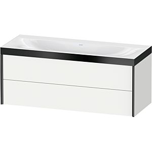 Duravit XViu vanity unit XV4617NB218P 120x48cm, 2 drawers, without tap hole, matt black, Rahmen P, matt white