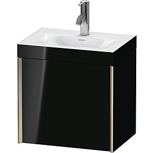 Duravit XViu vanity unit XV4631OB140C 45x33.3cm, 2000 door, right, 2000 tap hole, matt champagne, Rahmen C, high-gloss black