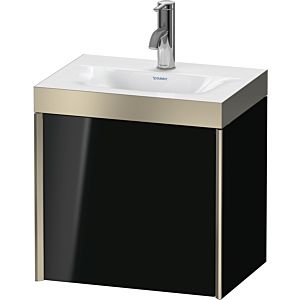 Duravit XViu vanity unit XV4631OB140P 45x33.3cm, 2000 door, right, 2000 tap hole, matt champagne, Rahmen P, high-gloss black