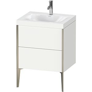 Duravit XViu Table de toilette XV4709OB118C 60x48cm, 2 2000 - out, match3 trou de coulée, champagne mat, Cadres C, blanc mat