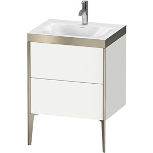 Duravit XViu Table de toilette XV4709OB118P 60x48cm, 2 2000 - out, match3 trou de coulée, champagne mat, Cadres P, blanc mat