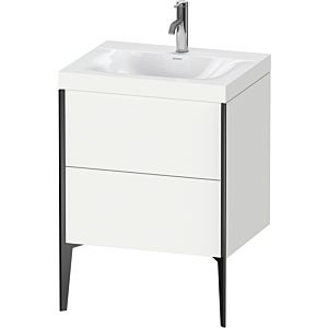 Duravit XViu Table de toilette XV4709OB218C 60x48cm, 2 2000 - out, match3 trou de coulée, noir mat, Cadres C, blanc mat