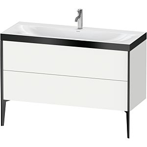 Duravit XViu vanity unit XV4712OB218P 120x48cm, 2 drawers, 2000 tap hole, matt black, Rahmen P, matt white