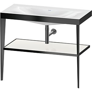 Duravit XViu washbasin combination XV4716NB285 100 x 48 cm, without tap hole, white high gloss, with metal console, black matt