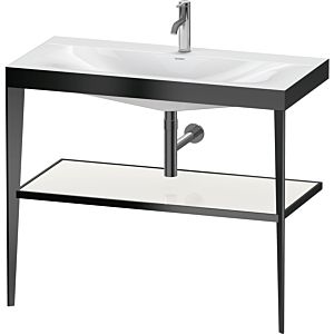 Duravit XViu washbasin combination XV4716OB285 100 x 48 cm, 2000 tap hole, white high gloss, with metal console, black matt