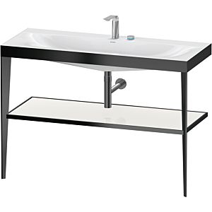 Duravit XViu washbasin combination XV4717EB285 120 x 48 cm, 2 tap holes, white high gloss, with metal console, black matt