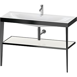 Duravit XViu washbasin combination XV4717OB285 120 x 48 cm, 2000 tap hole, white high gloss, with metal console, black matt