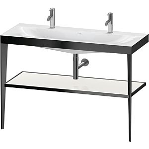 Duravit XViu washbasin combination XV4718OB285 120 x 48 cm, with metal console, black matt, white high gloss