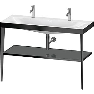 Duravit XViu washbasin combination XV4718OB289 120 x 48 cm, with metal console, matt black, flannel gray high gloss