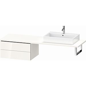 Duravit L-Cube Unterschrank LC585902222 72 x 54,7 cm, weiß hochglanz, für Konsole, 2 Schubkästen