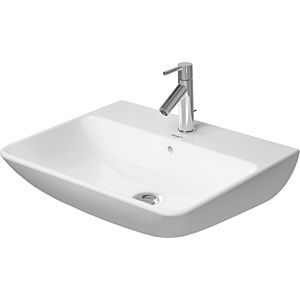 Duravit Me by Starck Waschtisch 2335603200 60 x 46 cm, weiß seidenmatt, mit Hahnloch, mit Überlauf, mit Hahnlochbank