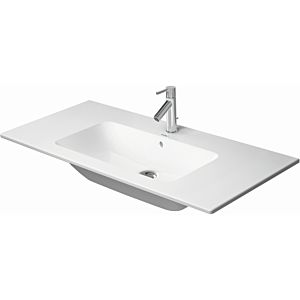 Duravit Me by Starck furniture washbasin 23361032601 103 x 49 cm, white silk matt, WonderGliss, without tap hole, with overflow, with tap hole bench