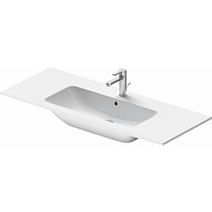 Duravit Me by Starck vasque pour meuble 23361232601 123 x 49 cm, blanc mat, WonderGliss, sans trou pour robinet, avec trop-plein, avec banc pour robinet