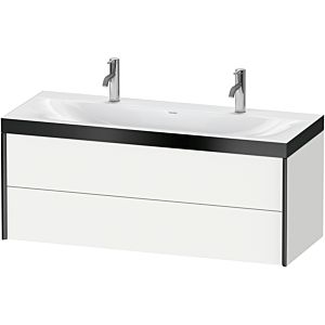 Duravit XViu vanity unit XV4618OB218P 120x48cm, 2 drawers, matt black, Rahmen P, matt white