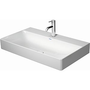 Duravit DuraSquare furniture washbasin sanded 2353800014 80 x 47 cm, without overflow, with tap platform, 2 tap holes, white