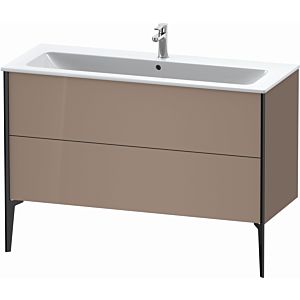 XViu Duravit vasque XV44840B286 121 x 59,4 x 48 cm, cappucino brillant, 2 coulissants, sur pied, noir mat