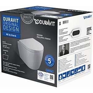 Duravit Me by Starck WC compacte 45300900A1 blanc, kit avec WC et abattant, cuvette murale