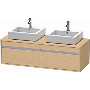 Duravit Ketho vanity unit KT6697B3030 140x55x42.6cm, for Wash Bowls outs, cut-out on both sides, Eiche natur