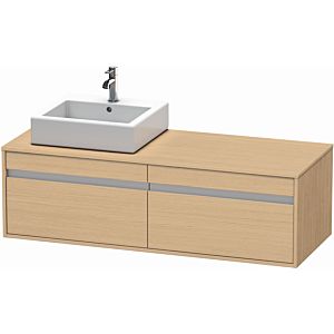 Duravit Ketho vanity unit KT6697L3030 140x55x42.6cm, for Wash Bowls outs, cut-out left, Eiche natur