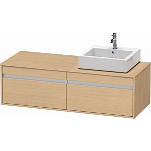 Duravit Ketho vanity unit KT6697R3030 140x55x42.6cm, for Wash Bowls outs, cut-out on the right, Eiche natur