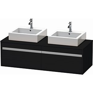 Duravit Ketho vanity unit KT6697B1616 140x55x42.6cm, for Wash Bowls outs, cut-out on both sides, Eiche schwarz