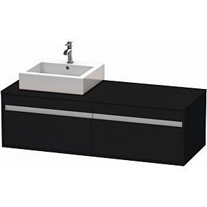 Duravit Ketho vanity unit KT6697L1616 140x55x42.6cm, for Wash Bowls outs, cut-out left, Eiche schwarz