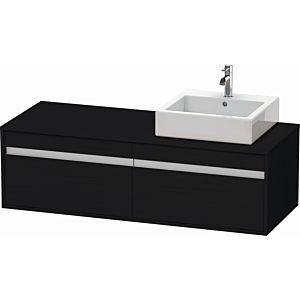 Duravit Ketho vanity unit KT6697R1616 140x55x42.6cm, for Wash Bowls outs, cut-out on the right, Eiche schwarz