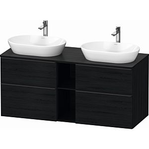 Duravit D-Neo sous-lavabo DE4970B1616 140 x 55 cm, chêne noir, suspendu, 4 tiroirs, console 2000 , vasque des deux côtés