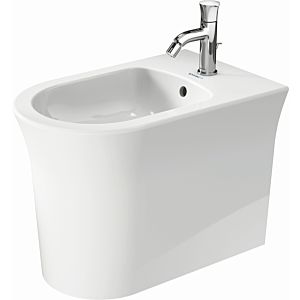 Duravit White Tulip Stand-Bidet 22931000001 37x58cm, mit Hahnloch, Überlauf, Hahnlochbank, weiß WonderGliss