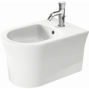 Duravit White Tulip Wand-Bidet 22931500001 37x54cm, mit Hahnloch, Überlauf, Hahnlochbank, weiß WonderGliss