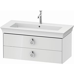 Duravit White Tulip vanity unit WT435208585 98.4 x 45.8 cm, White High Gloss , wall-hung, 2 drawers with handles