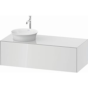 Duravit White Tulip vanity unit WT4977L8585 130 x 55 cm, White High Gloss , wall- 2000 , match3 pull-out, 2000 console plate, basin on the left